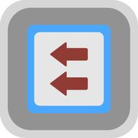 Fast Backward Flat Round Corner Icon vector