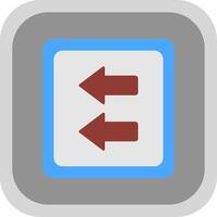 Fast Backward Flat Round Corner Icon vector