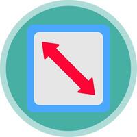 Right Down Flat Multi Circle Icon vector