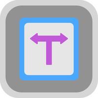 T Junction Flat Round Corner Icon vector