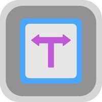 T Junction Flat Round Corner Icon vector