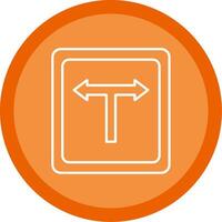 T Junction Line Multi Circle Icon vector