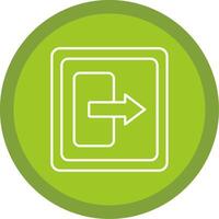Log Out Line Multi Circle Icon vector