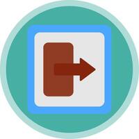 Log Out Flat Multi Circle Icon vector