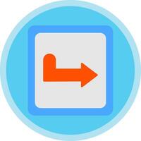 Turn Right Flat Multi Circle Icon vector