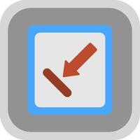 Objective Flat Round Corner Icon vector