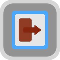 Log Out Flat Round Corner Icon vector