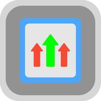Up Flat Round Corner Icon vector