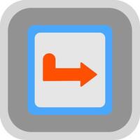 Turn Right Flat Round Corner Icon vector