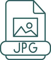 Jpg Line Gradient Round Corner Icon vector