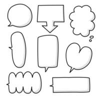 Black and white speech bubble balloon, icon sticker memo keyword planner text box banner vector