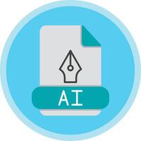 Ai Flat Multi Circle Icon vector