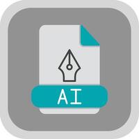 Ai Flat Round Corner Icon vector