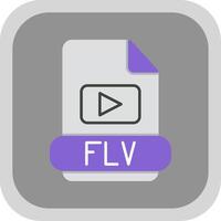 Flv Flat Round Corner Icon vector