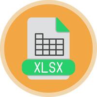 Xlsx Flat Multi Circle Icon vector