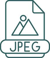 Jpeg Line Gradient Round Corner Icon vector