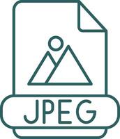 Jpeg Line Gradient Round Corner Icon vector