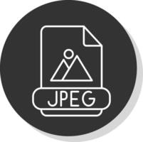 Jpeg Line Grey Circle Icon vector