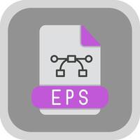 Eps Flat Round Corner Icon vector