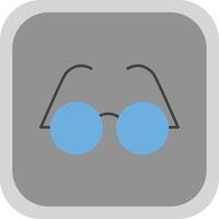 Eyeglasses Flat Round Corner Icon vector