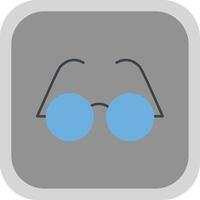 Eyeglasses Flat Round Corner Icon vector