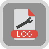 Log Format Flat Round Corner Icon vector