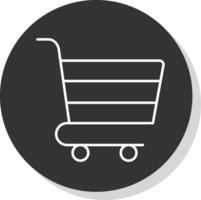 Shopping Cart Line Grey Circle Icon vector