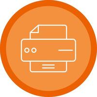 Printer Line Multi Circle Icon vector