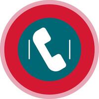 Phone Call Flat Multi Circle Icon vector