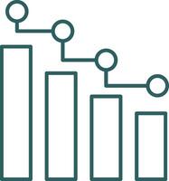 Stats Line Gradient Round Corner Icon vector