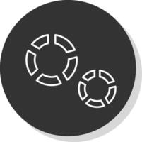 Pie Chart Line Grey Circle Icon vector