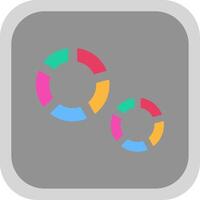 Pie Chart Flat Round Corner Icon vector