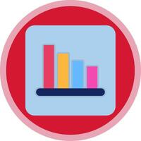 Bar Chart Flat Multi Circle Icon vector