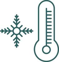 Snowflake Line Gradient Round Corner Icon vector