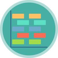 Gantt Chart Flat Multi Circle Icon vector