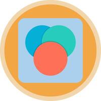 diagrama plano multi circulo icono vector