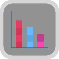 Bar Graph Flat Round Corner Icon vector