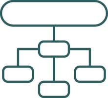 Hierarchical Structure Line Gradient Round Corner Icon vector