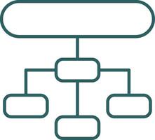 Hierarchical Structure Line Gradient Round Corner Icon vector