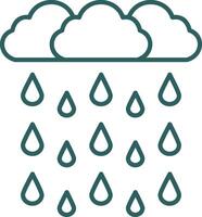 Heavy Rain Line Gradient Round Corner Icon vector