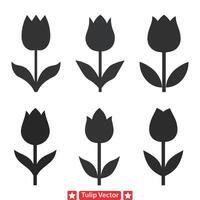 Floral Whispers Captivating Tulip Silhouette Ensemble vector