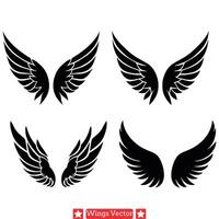 Celestial Splendor Graceful Wings Pack for Creatives vector