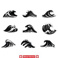 Artistic Swells Abstract Wave Set for Creative Expression vector