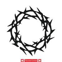 Intricate Thorn Crown Set Symbol of Strength and Power vector