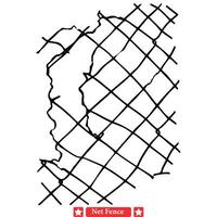 Contours of Creativity Stylish Net Fence Silhouettes for Design vector