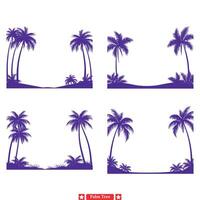 Tropical Elegance Elevate Your Designs with Chic and Stylish Palm Tree Silhouettes. vector