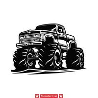 Trailblazing Monster Dynamic Graphic for Outdoor Enthusiasts vector