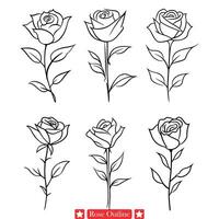 Divine Rose Outline Sacred Flower Silhouette for Spiritual Artworks, Meditation Spaces, and Healing Centers vector