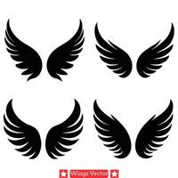 Ethereal Enchantment Majestic Wings Bundle for Artistic Expression vector