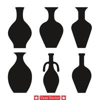 Artistic Vase Set Enhance Your Creative Projects vector